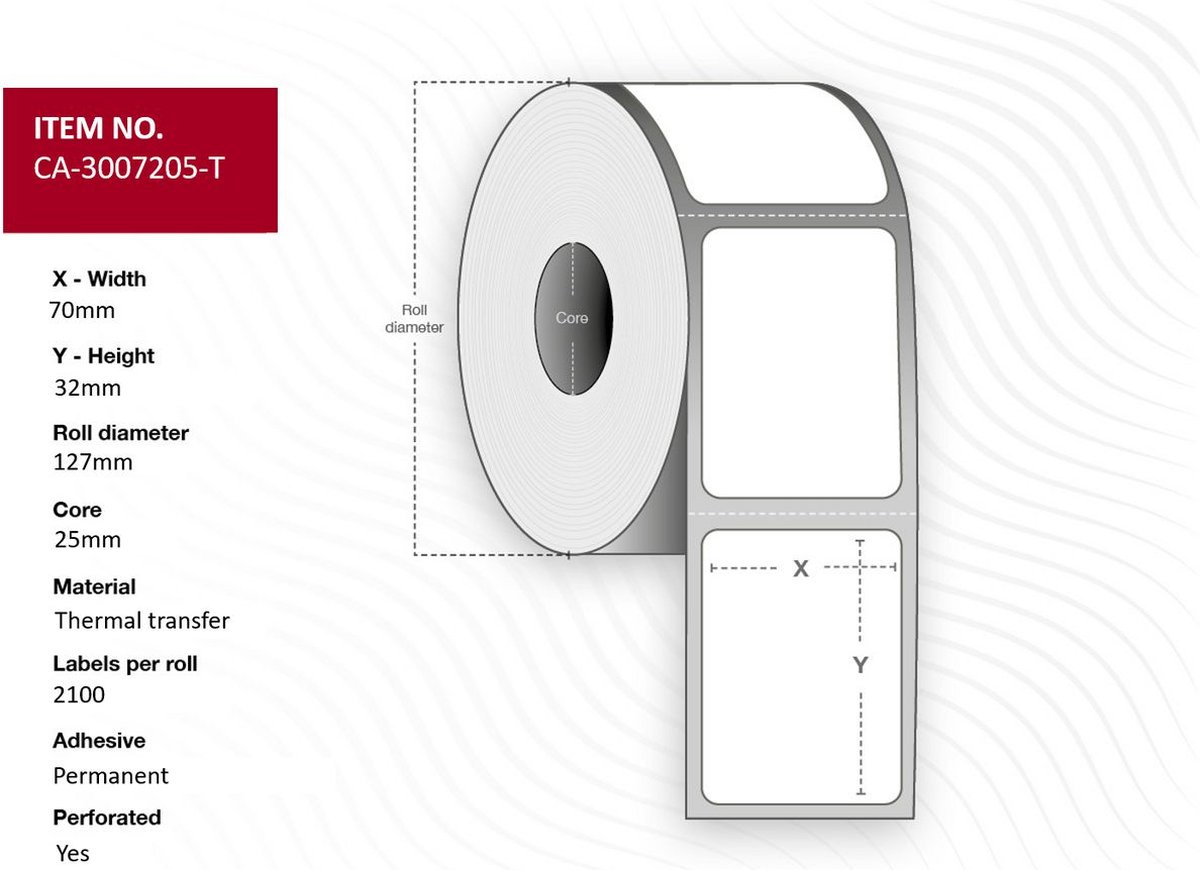 Capture CA-3007205-T printer label White
