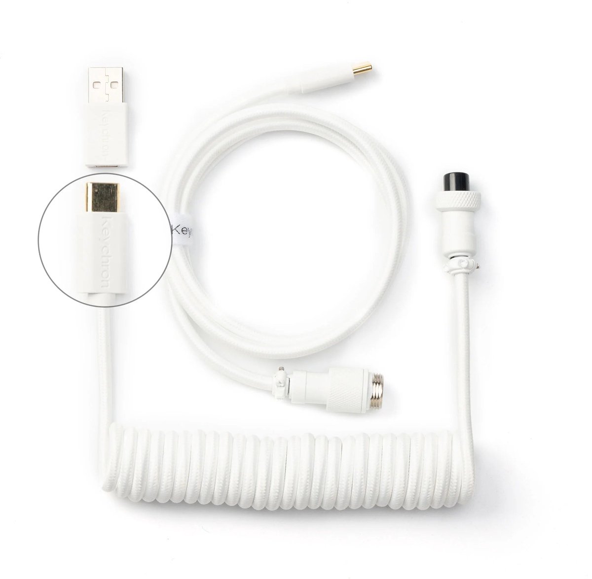 Keychron Coiled Aviator USB cable 1.36 m USB C 2 x USB C White
