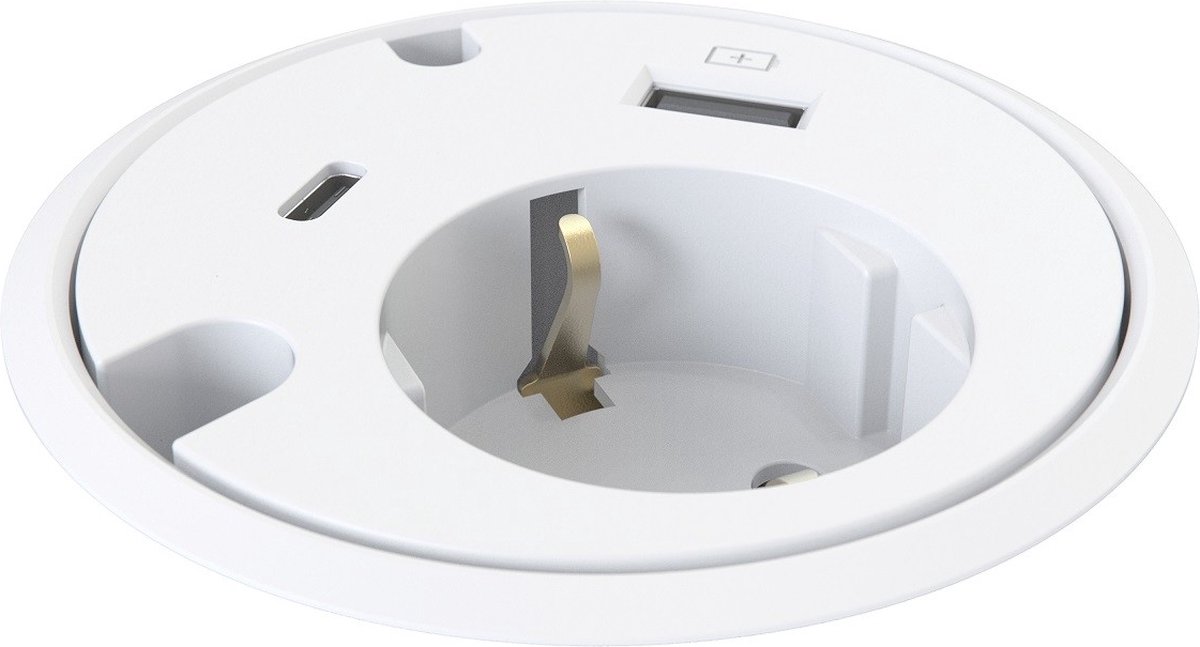 Forming Function Powerdot 16 1x Ström (typ F) 1x Usb-a 1x Usb-c 2x Kabelgenomföringar Vit