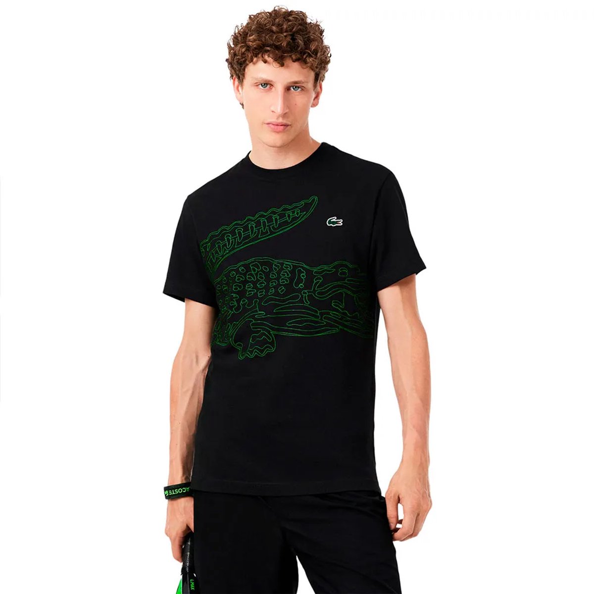 Camiseta Lacoste Ultra Dry Imprimir TH6628 Black
