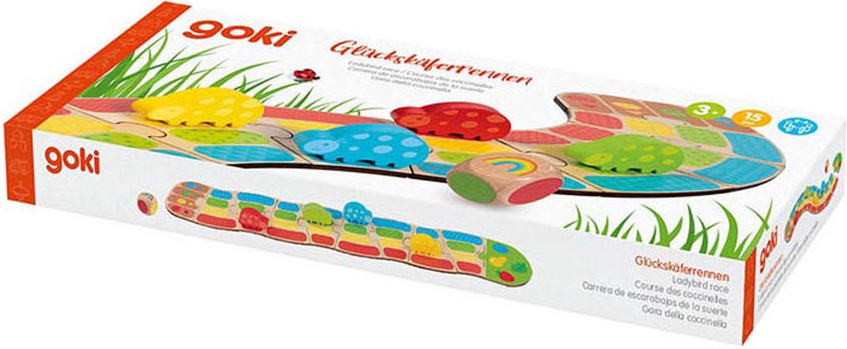 Goki Wooden Ladybug Race Dice Child's Game