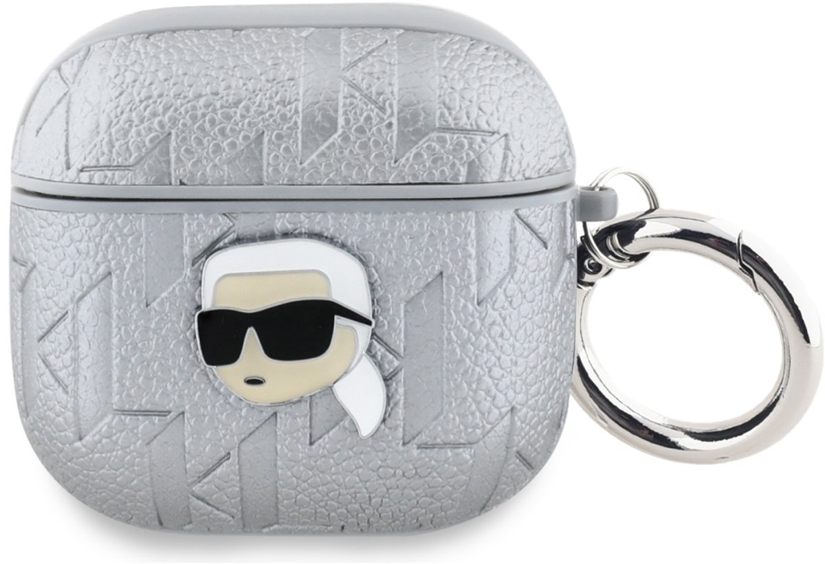 Karl Lagerfeld Monogram Karl Head case for AirPods 4 - silver