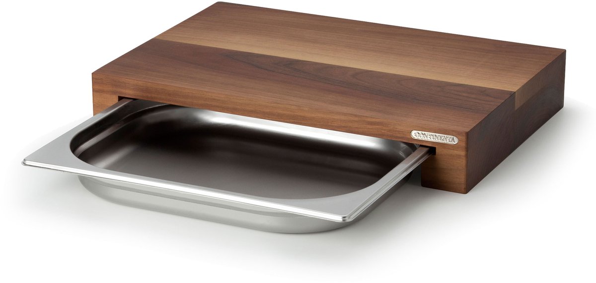 Continenta Tabla de cortar nogal con 1 bandeja 27x39 cm