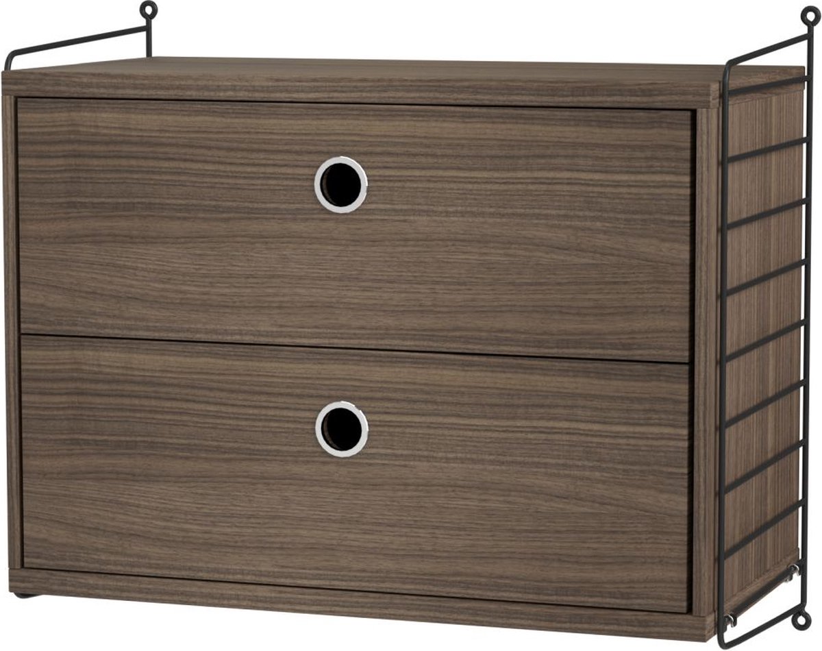 String Panel de pared String Negro, 50x30 cm, paquete de 2