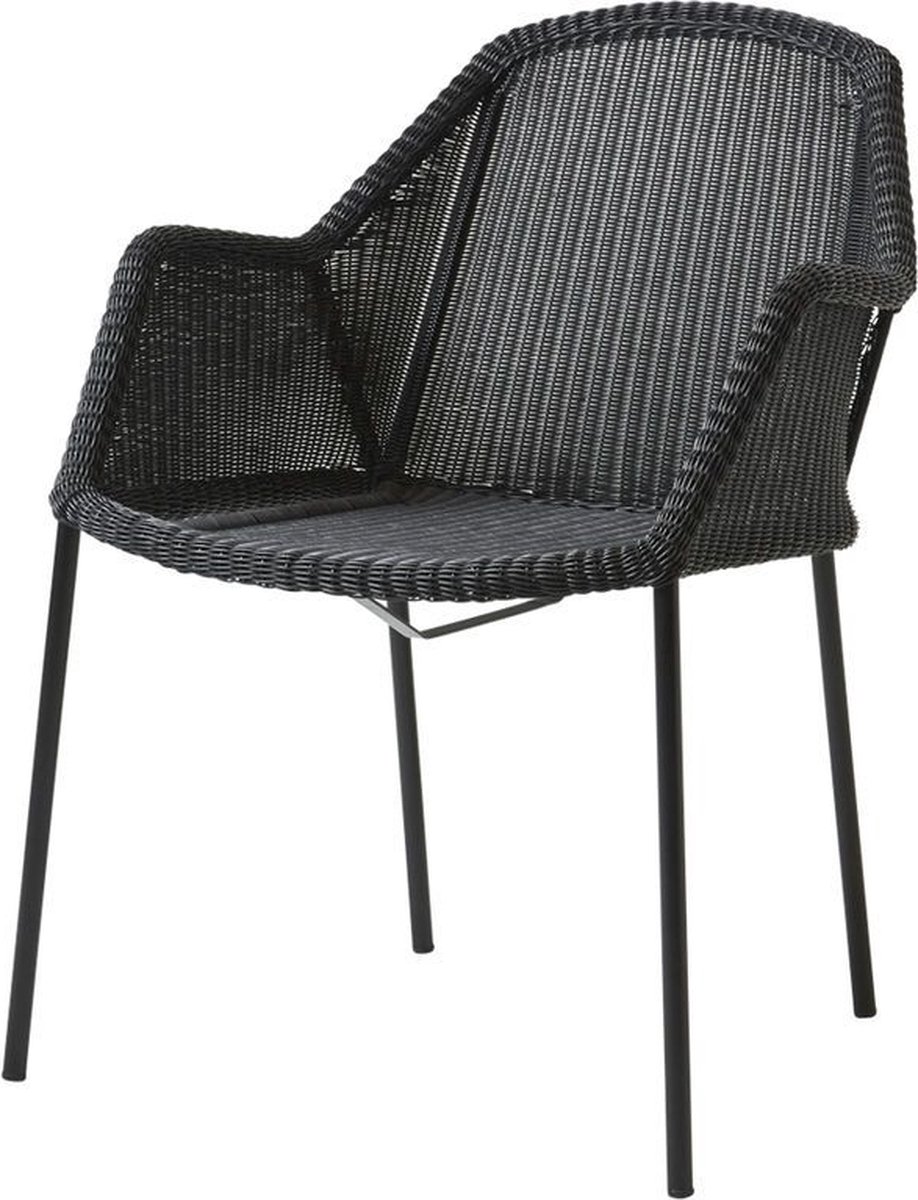 Cane-line Silla con reposabrazos apilable Breeze weave Black