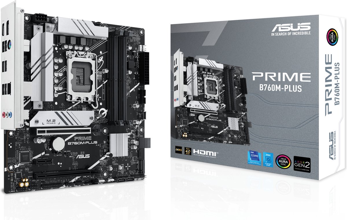 ASUS PRIME B760M-PLUS Bundkort - Intel B760 - Intel LGA1700 - DDR5 RAM - Micro-ATX