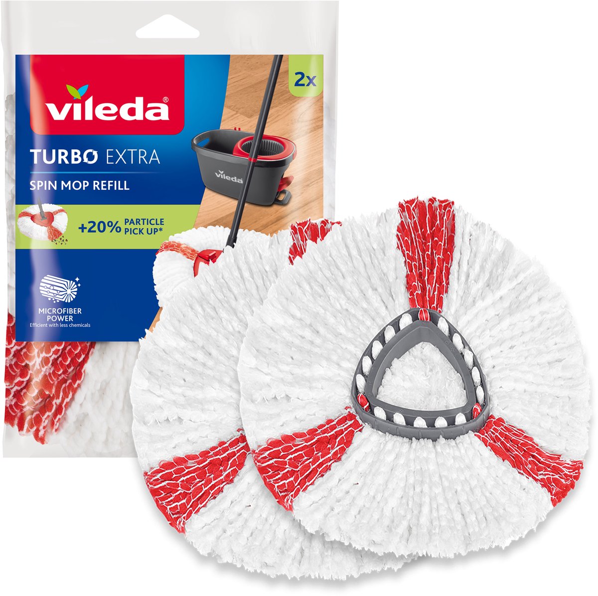 Vileda TURBO 2-in-1 Rotary Mop Refill 2 pcs