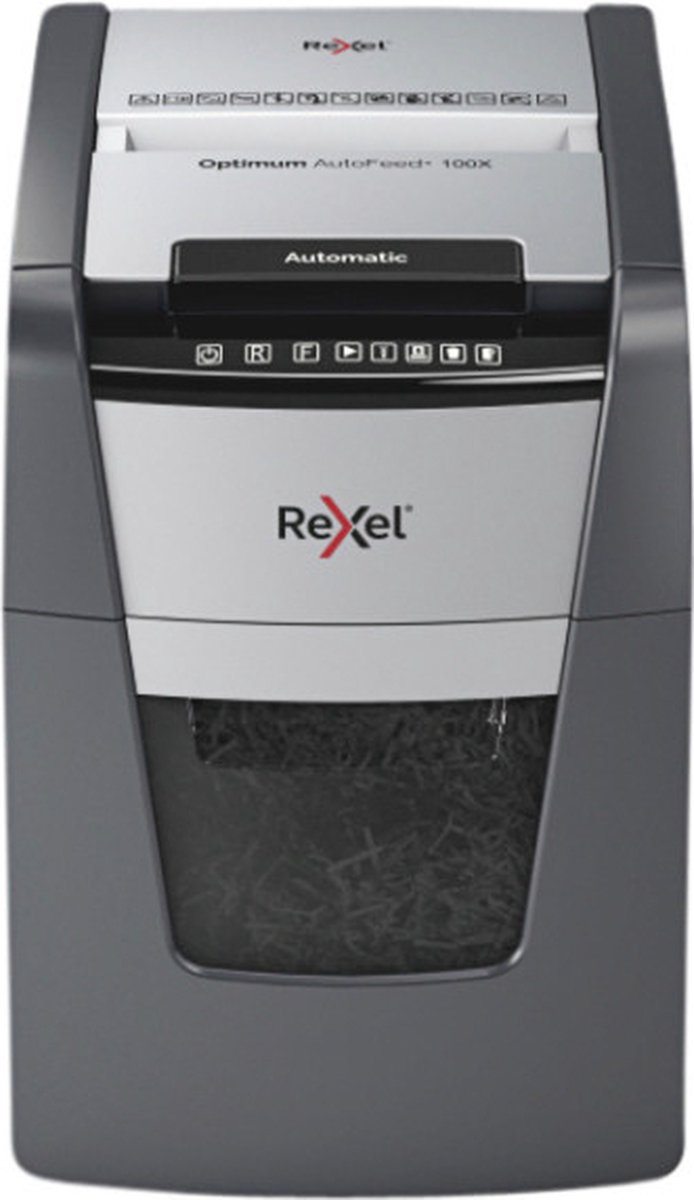 Rexel Makulator Optimum AutoFeed+ 100X krydsmakulering, 4x28mm P4, 100 ark