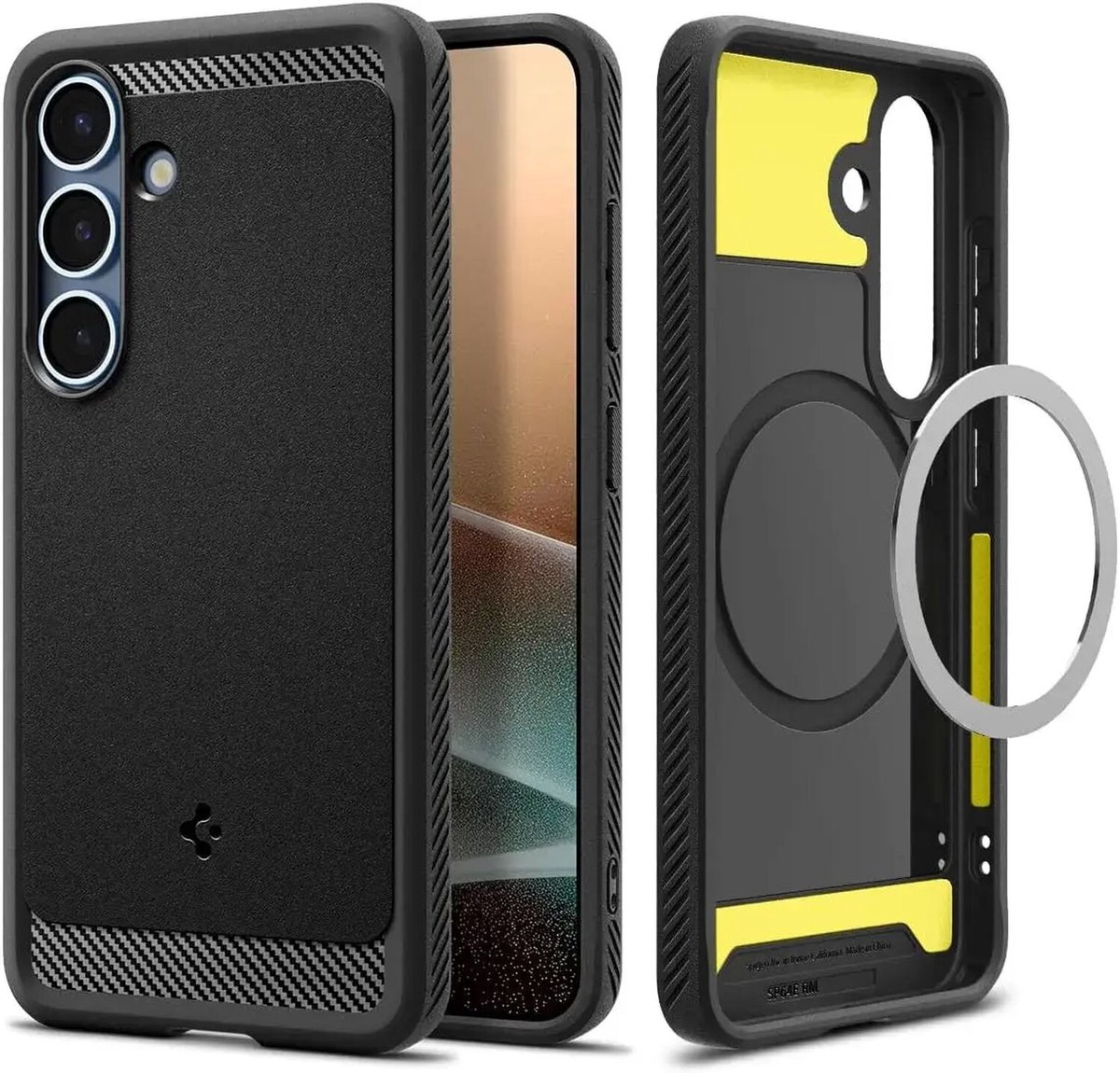 Spigen Rugged Armor MagSafe - matte black - Samsung Galaxy S25