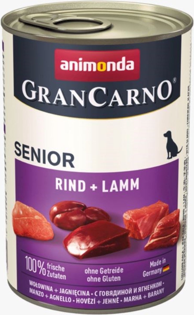 animonda GranCarno Original 24 x 400 g - Pack económico  - Senior: vitela e cordeiro