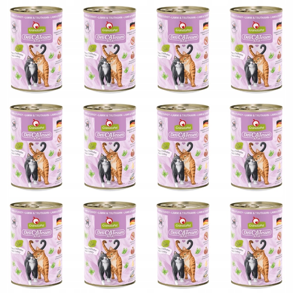 GranataPet DeliCatessen 24 x 400 g - Packs de degustação - Cordeiro e peru