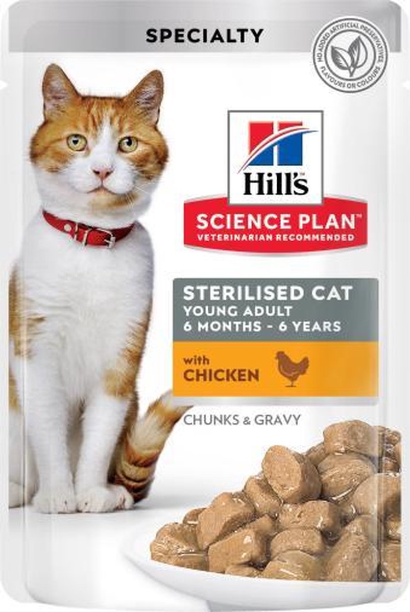 Hill's Science Plan Adult Sterilised para gatos - Frango (24 x 85 g)