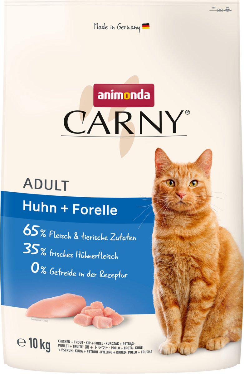 animonda Carny Adult com frango e truta ração para gatos - 10 kg