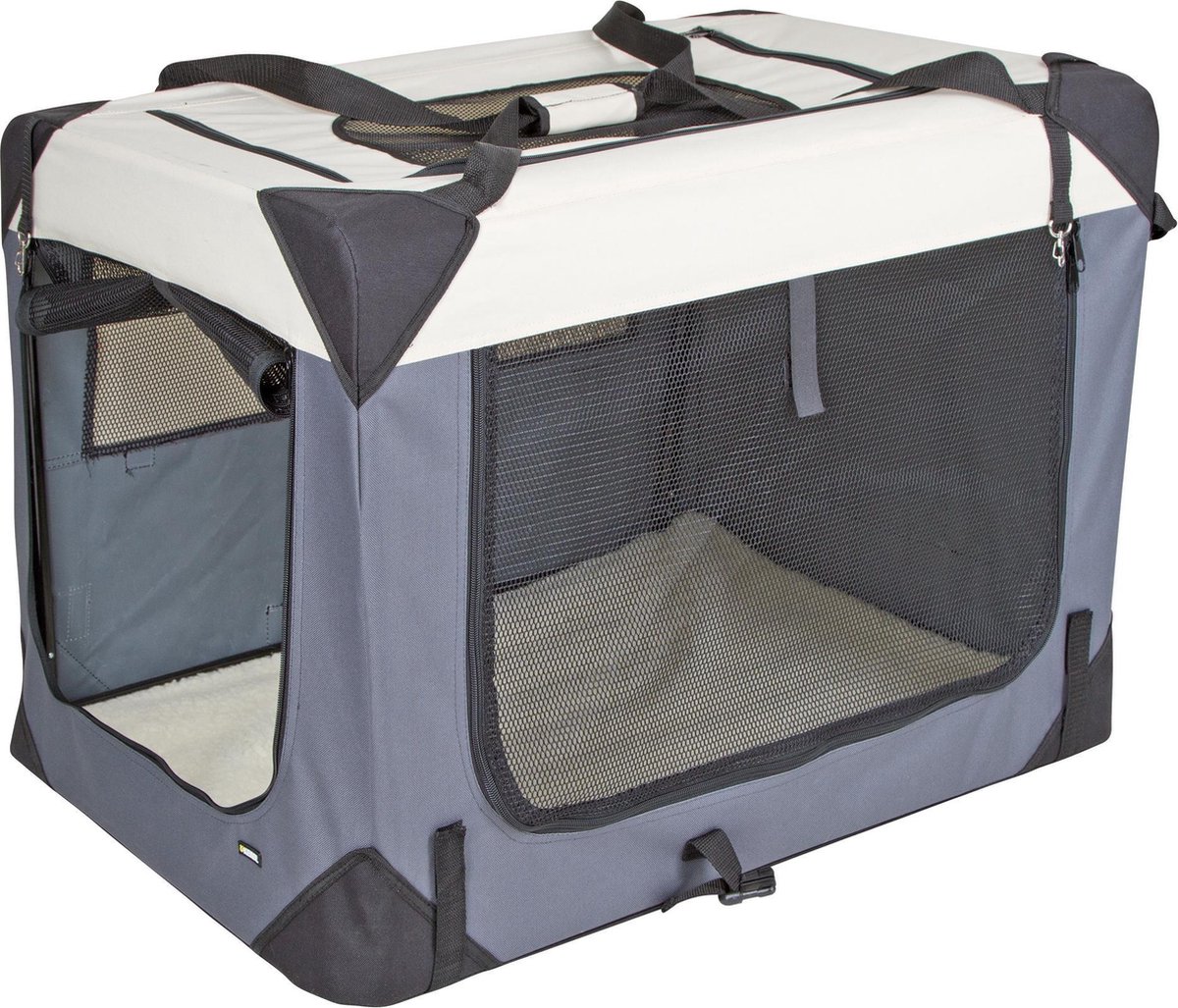 Kerbl Pet Journey, caixa de transporte em cinzento/bege - C 81 x L 58 x A 58 cm