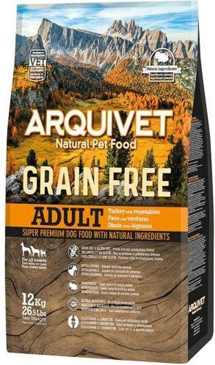 Arquivet Dog Grain Free com peru - Pack económico: 2 x 12 kg