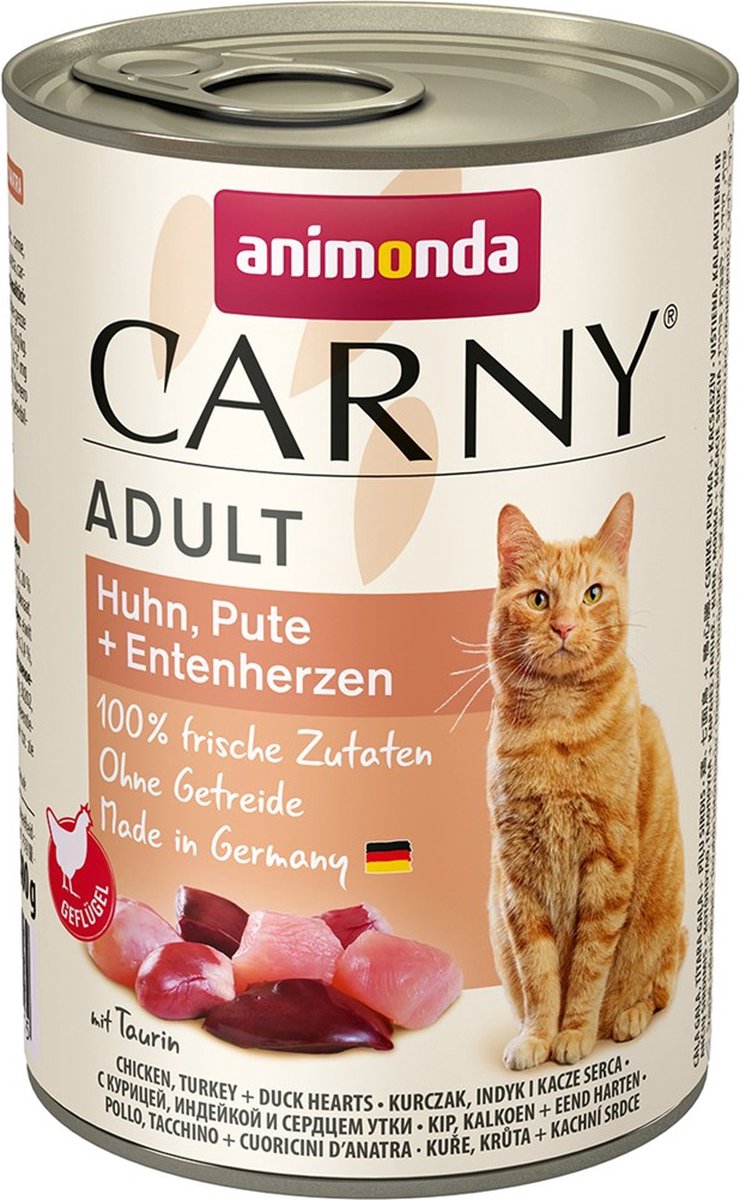 animonda Carny Adult 24 x 400 g - Pack económico - Frango, peru e coração de pato