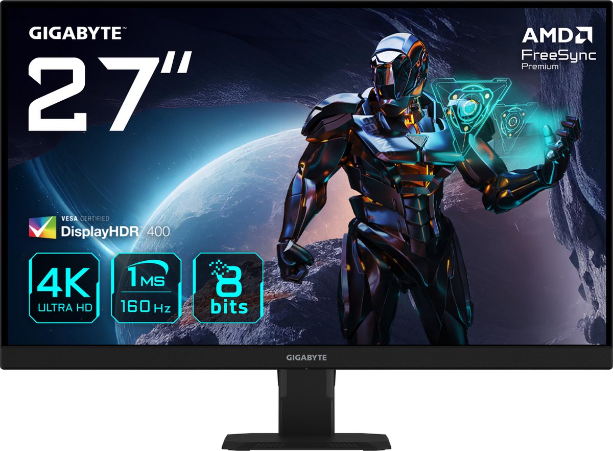 Gigabyte GS27U 27 Zoll - Gaming Monitor IPS Panel, UHD, 160 Hz, 1 ms, HDMI 2.1, DP