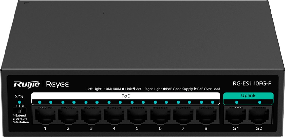 Ruijie Networks RG-ES110FG-P network switch Unmanaged L2 Fast Ethernet
