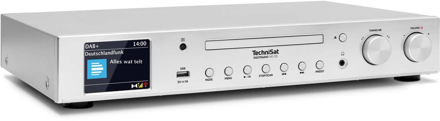 TechniSat DigitRadio 143 CD silber DAB+/UKW,Internet,Streaming,43cm Raster