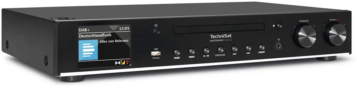TechniSat DigitRadio 143 CD schwarz DAB+/UKW,Internet,Streaming,43cm Raster