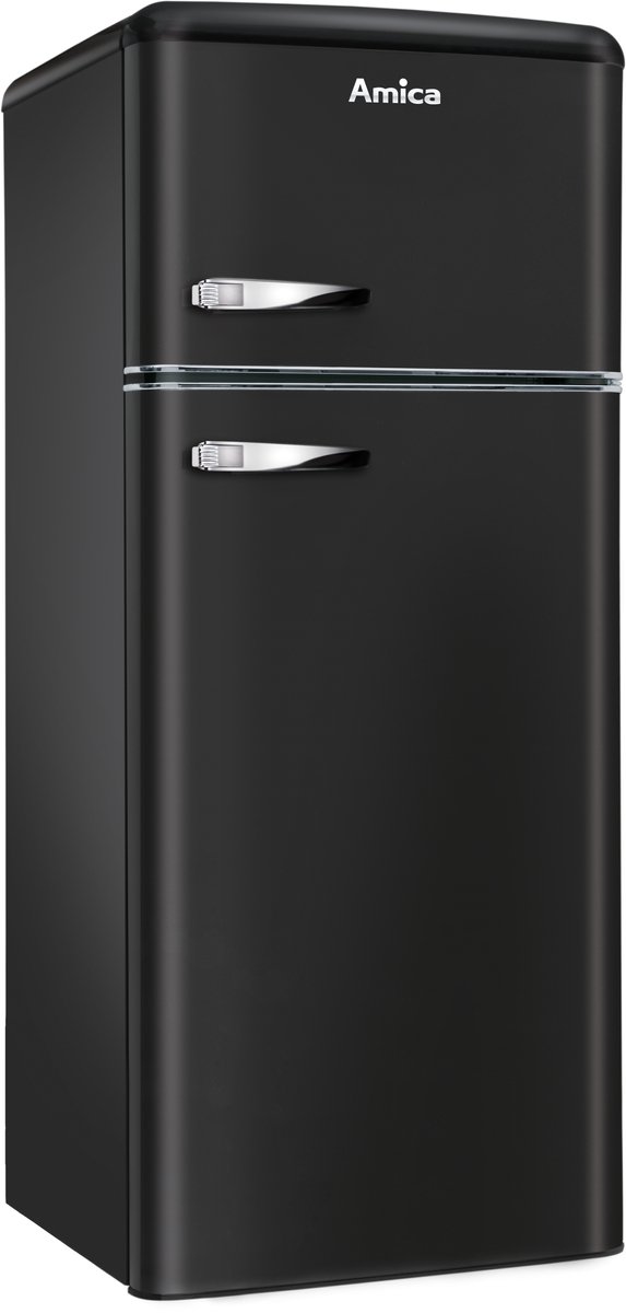 Amica KGC15637MS Doppeltürkühlschrank 162/44L E 144x55x61,5cm Retro matt-sw