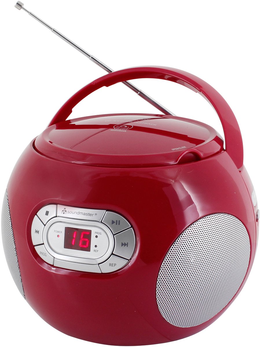 Soundmaster SCD2120RO rt/si CD-Boombox UKW,CD,Hörbuchfunktion,Kopfhöreranschl.