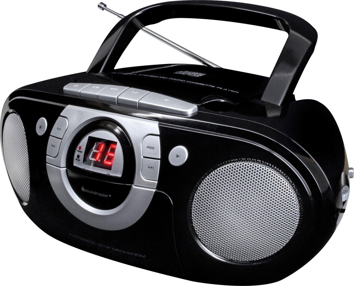 Soundmaster SCD5100SW sw Radio mit CD UKW,Kassette,AUX,Batt/Netz