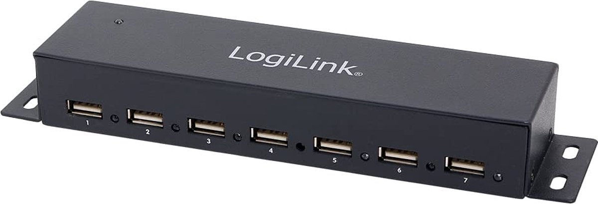 Logilink USB-HUB 7-Port metall LED-Anzeige m. Netzteil