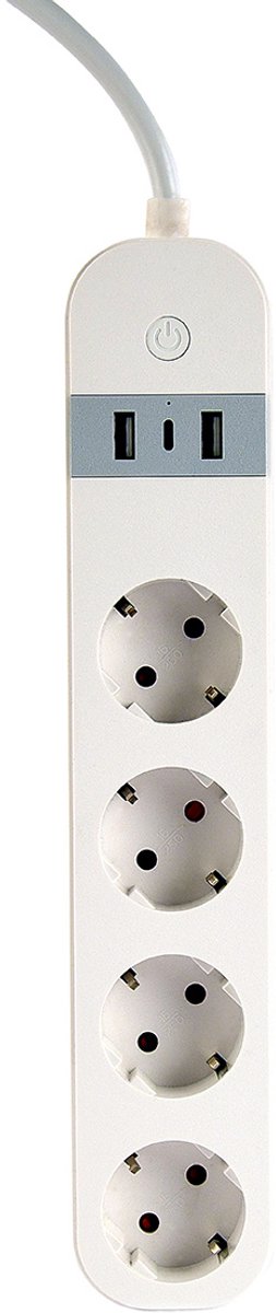 gembird Smart Home Steckdosenleiste 4Fach, m.USB-Charge weiß