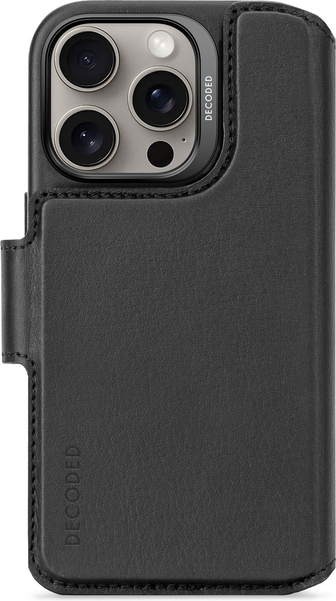 Decoded Leather Detachable Wallet Iphone 16 Pro Svart