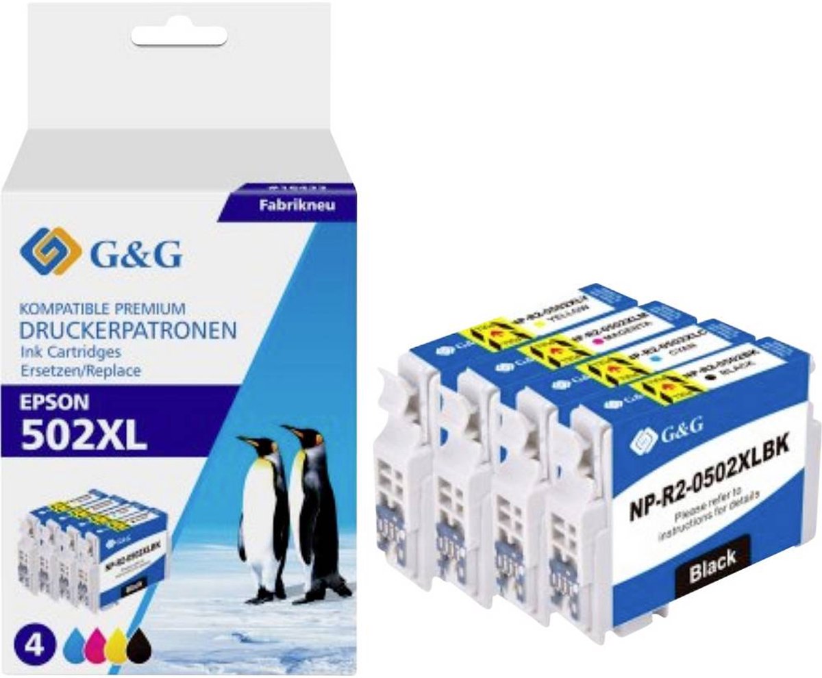 G&G XL Druckerpatrone 4er Set für Epson 502XL kompatibel