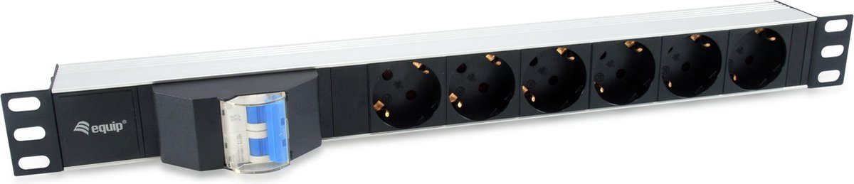 Equip 333312 Stromverteilereinheit (PDU) 6 AC-Ausgänge 1U Schwarz