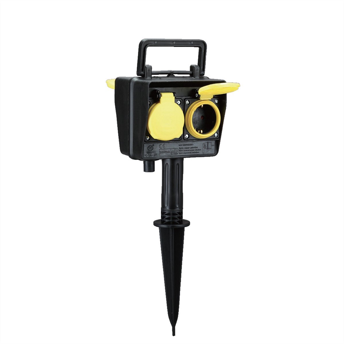 Bachmann Gartensteckdose IP44 394.182 m.Erdspieß 4 Schuko-Steckdosen Zul. 2m