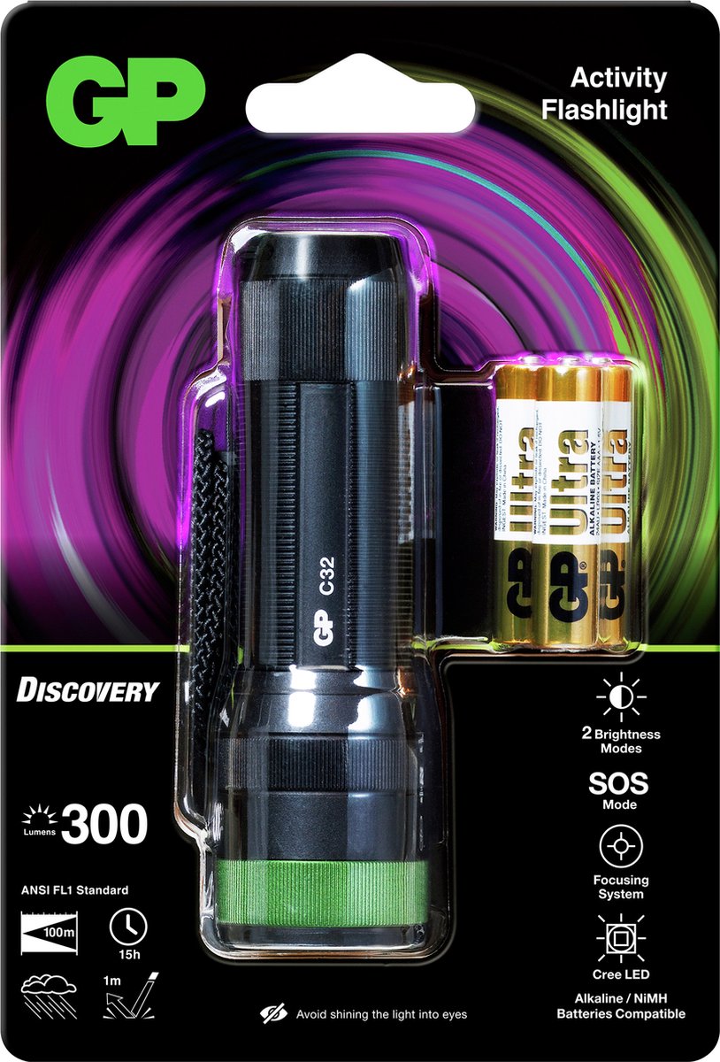 Gp Discovery Ficklampa C32 300 Lumen