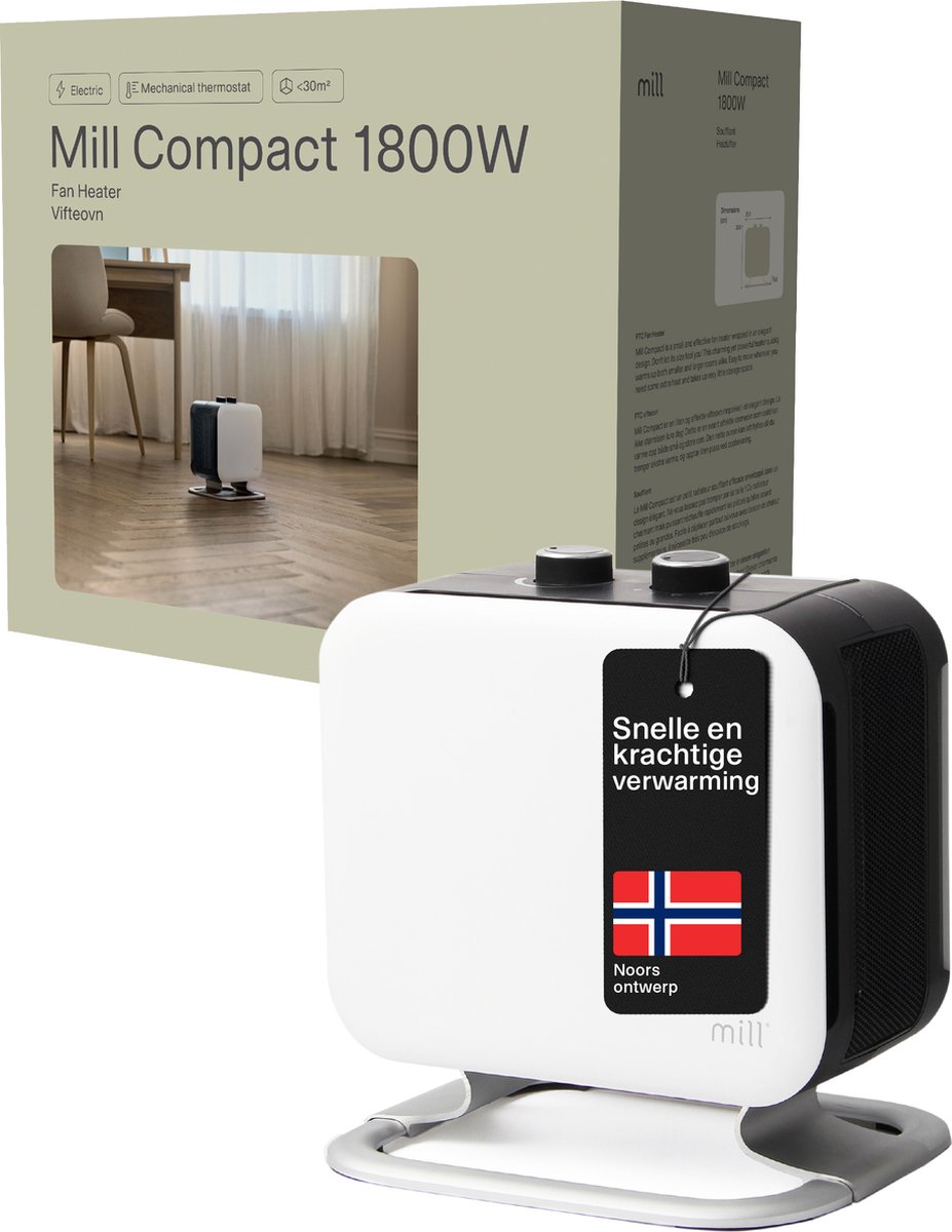 Mill Compact fan heater with alu foot