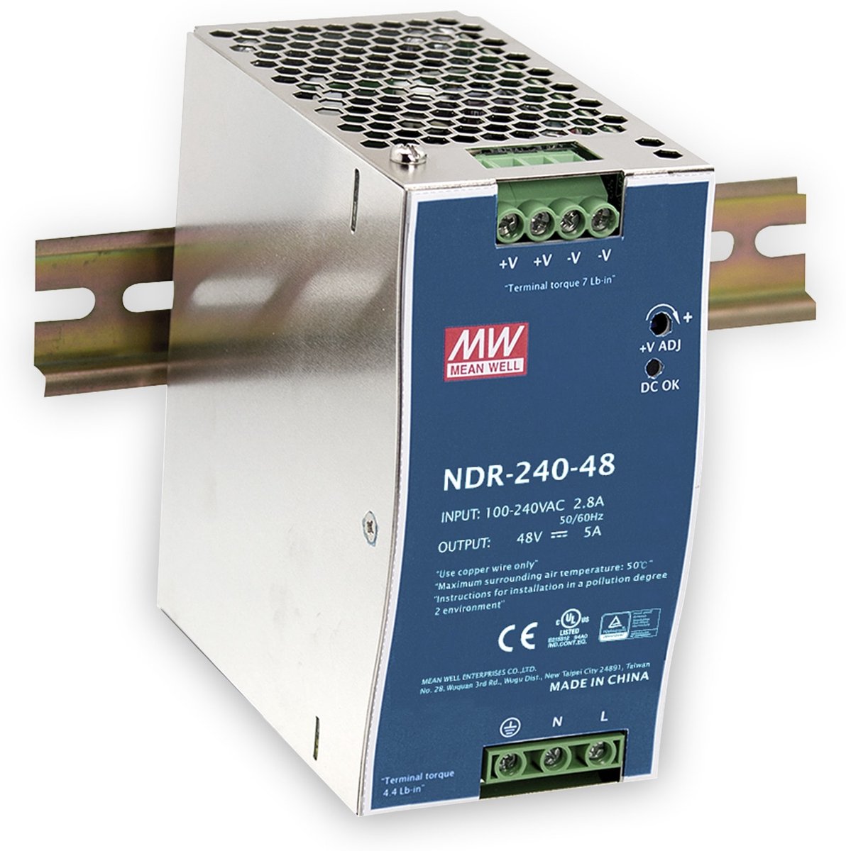 Hutschienen-Netzteil 24V, 10A, 240W, Mean Well