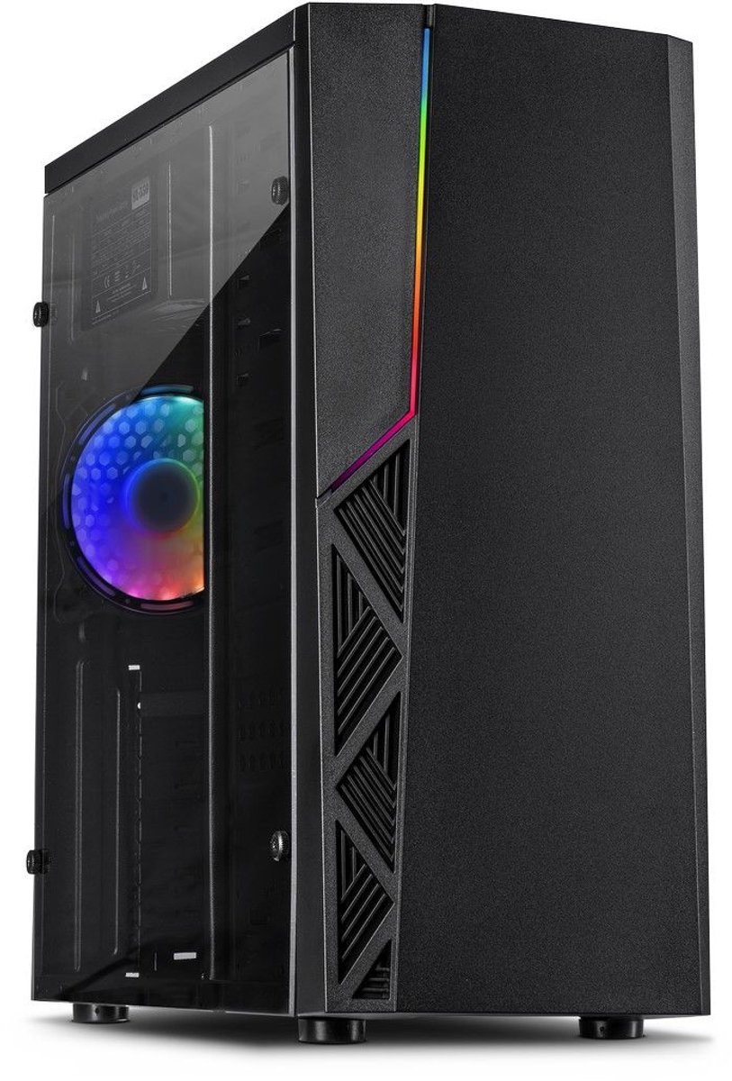 Inter-Tech Gaming-Gehäuse B-02 120mm RGB-Lüfter,LED-Streifen retail