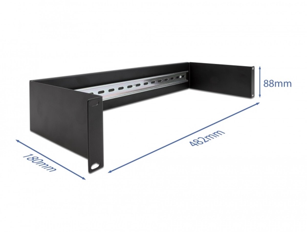 DELOCK 19" Hutschienenpanel 2 HE schwarz