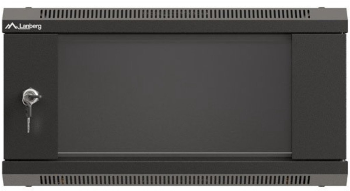 LANBERG 19" 4U 540x350 Wandgehäuse Glastür (FlatPack) sw