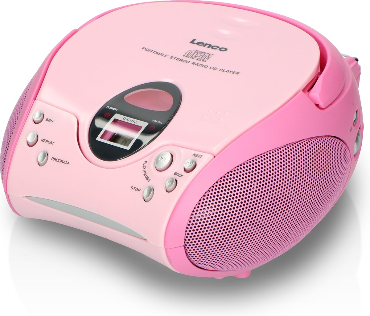Lenco SCD-24 portable FM radio/CD player - Pink