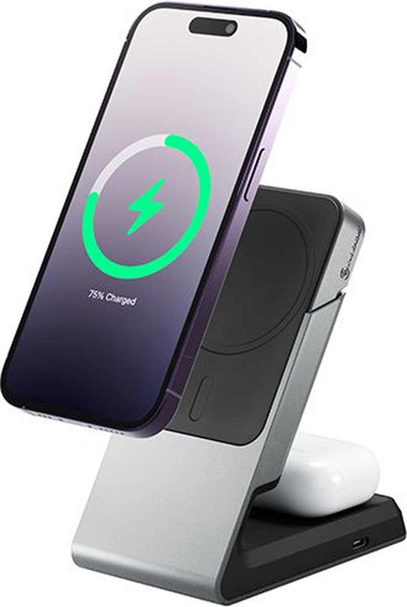 Alogic Ladegerät 15W 2in1 mit Halterung mag. Qi schwarz