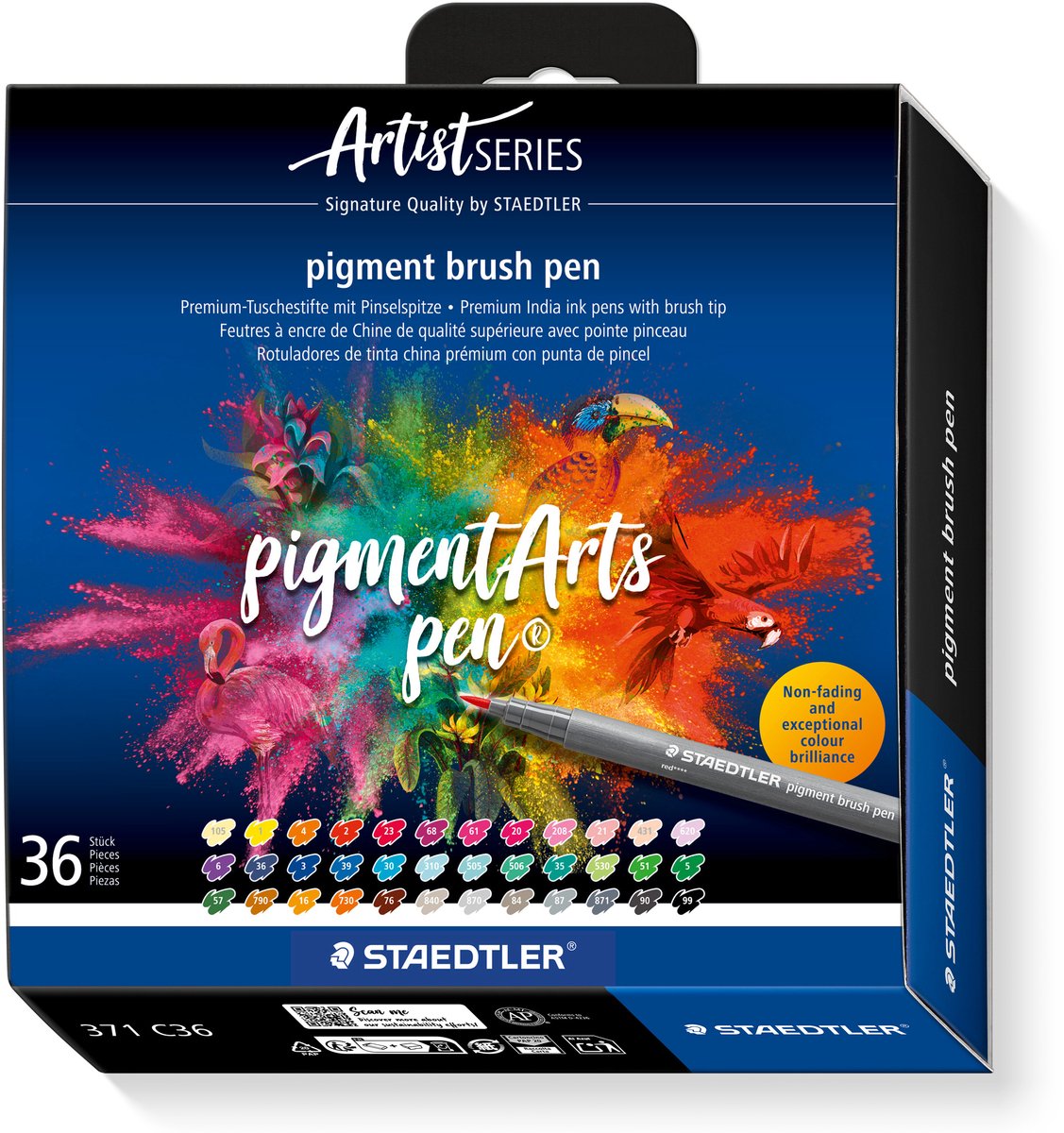 STAEDTLER MultiInk Pigment Arts brush pen 36er-Set sort. retail