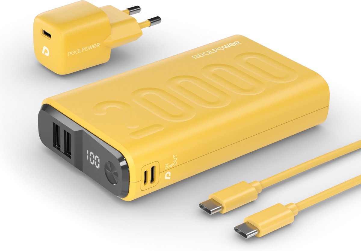 RealPower Powerbank PB-20000 Set gelb 20.000mAh