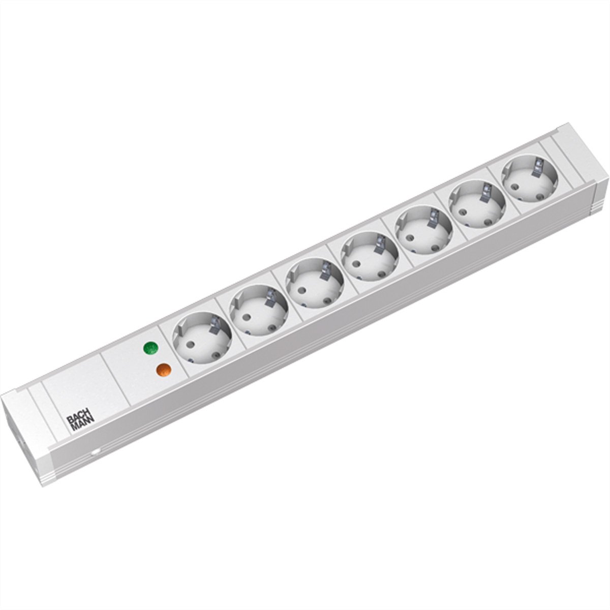 Bachmann 19" 1,5HE 7xSchuko weiß 333.004 1xÜSS Strom 2m Schuko
