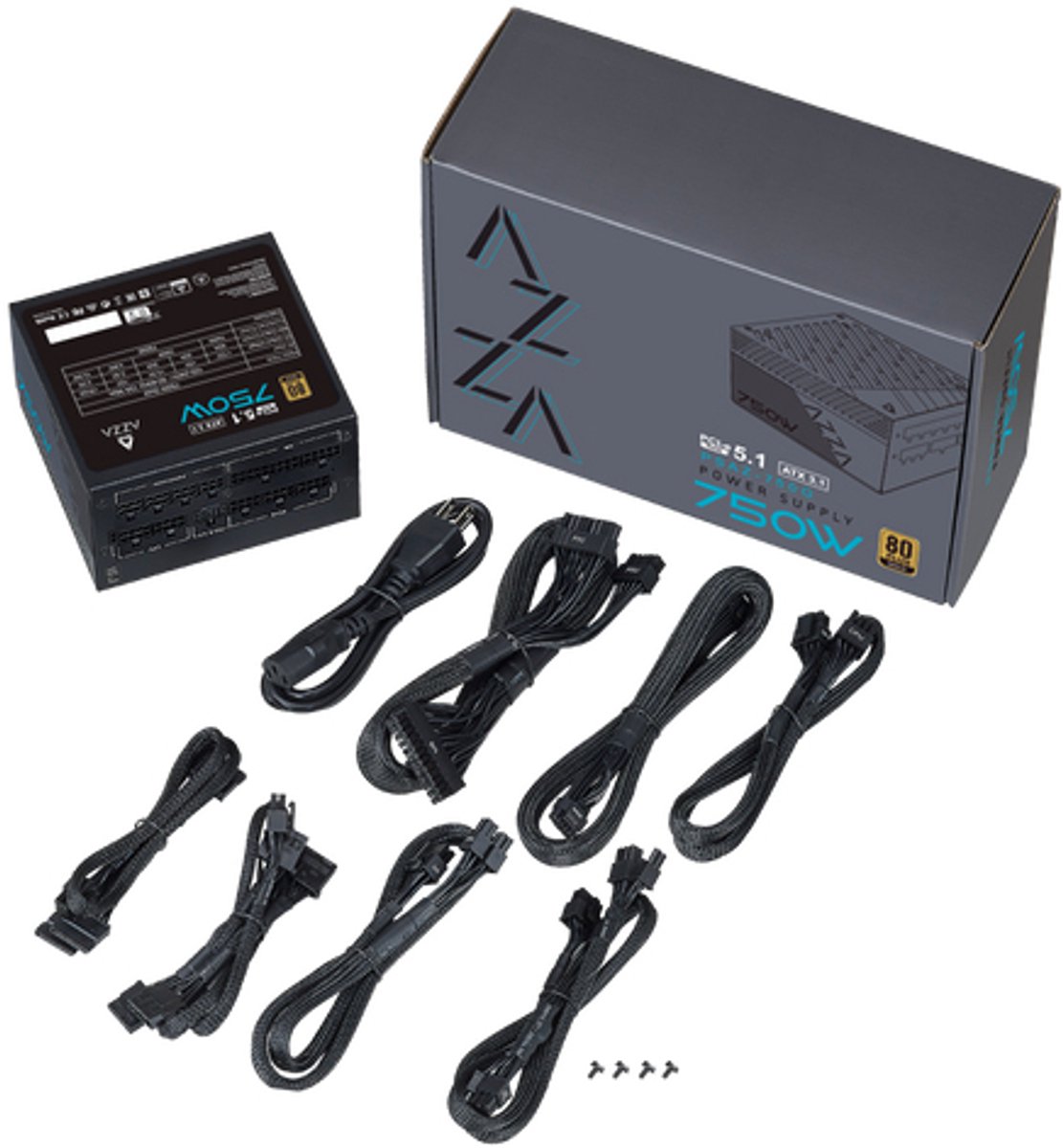 AZZA Netzteil 750W ATX 3.1 80 Plus Gold 120mm Schwarz