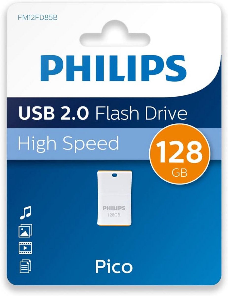Philips FM12FD85B - Pico Edition 2.0 - USB flash drive - 128 GB - 128GB - USB-minne