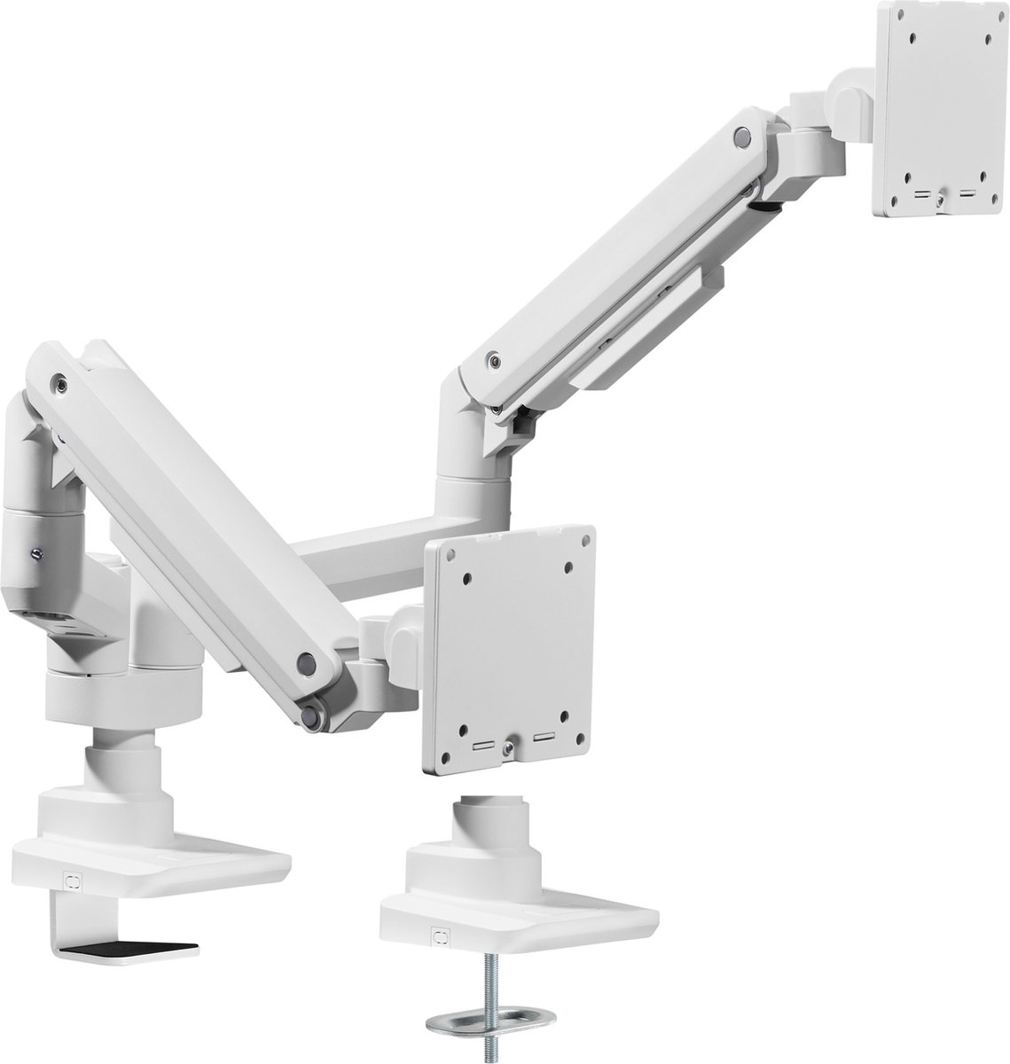 Equip 17-35 Schwerlast-Doppelmonitor-Schreibtischhalterung, Weiß