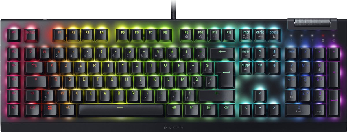 Razer BlackWidow V4 X - Green Mechanical (Clicky) - Gaming Tangentbord - Fransk - Svart
