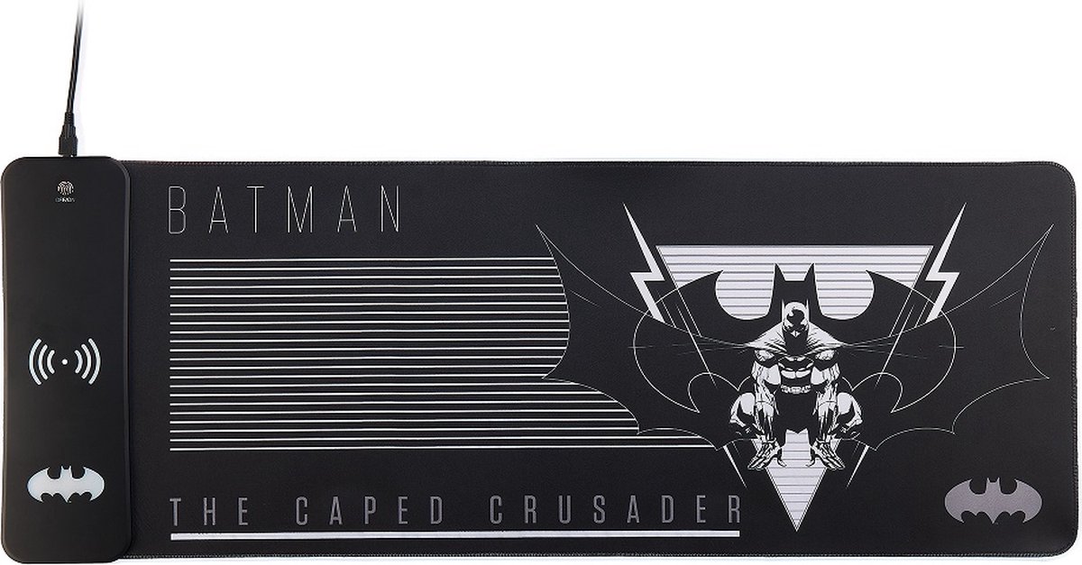 Numskull DC Comics Batman XL RGB Gaming Mat with 15W Wireless Charger
