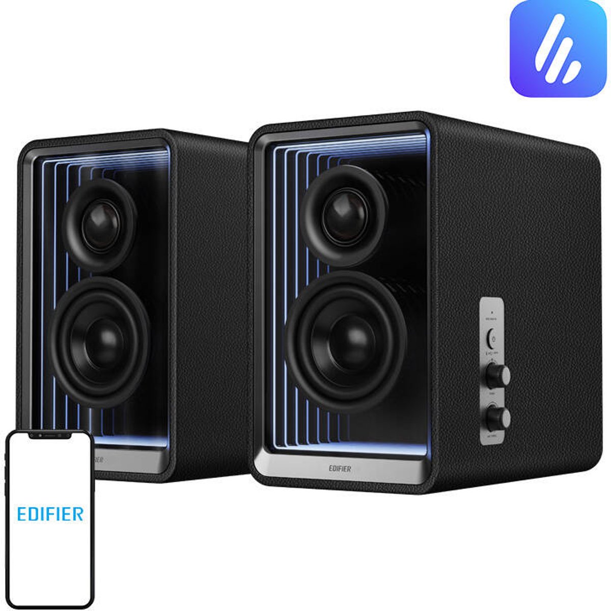 Edifier QR65 Aktive Design-Lautsprecher, RGB, 70Watt schwarz retail